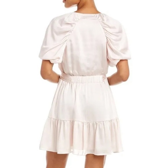 NEW TED BAKER US 4-6 Loueese Puff Sleeve Mini Ruffle Dress Light Pink (Ted2) - Picture 6 of 16